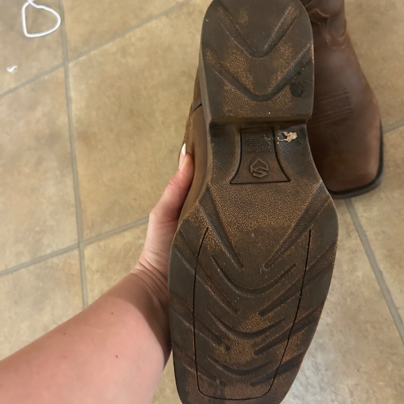 Sureway brown genuine leather cowboy boot work boot American flag men’s 10 main image 5